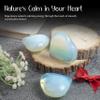 Crocon 50mm Opalite Heart stone Big Heart Shape Puff Stones Set 450+ Carats Pocket Crystal Healing Tumble Collection Palm Worry Stone Good Luck Charm Meditation Gift Craft Home Decor view 3
