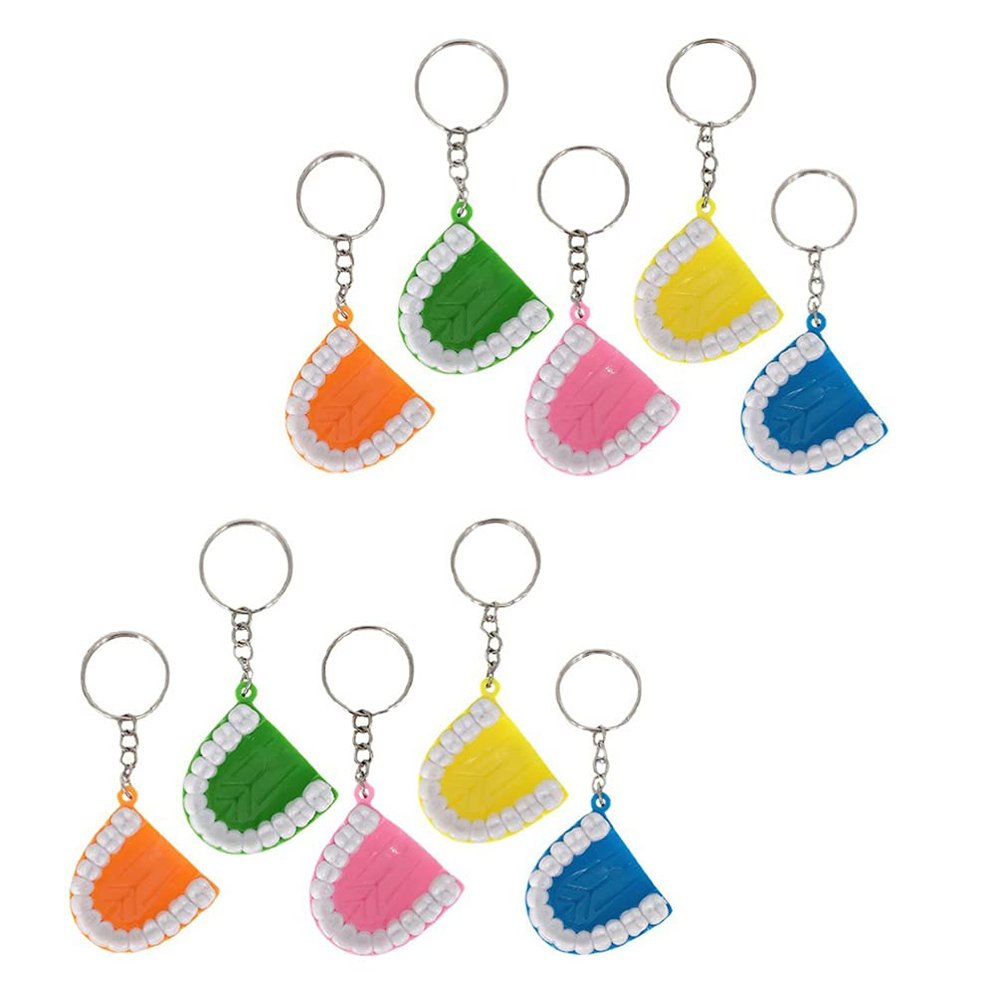 ABOOFAN Simulated Tooth Keychain Set of 10 Resin Fake Tooth Charms for Halloween Party Favors Bag and Car Decoration 1.77X1.18 Inches