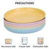 Boagkaah 12Pcs 9 Inch Lightweight Wheat Straw Plates,Plastic Plates Reusable, Assorted Colors Dinnerware Sets, Dishwasher Safe view 4
