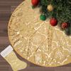 Flash World 36 Inch Large Christmas Tree Skirt Xmas Soft Cover Mat Decor Snowflake Collar Farmhouse Tree Skirt for Holiday Ornaments Party Home Indoor Decorations (Yellow, 36INCH) view 1