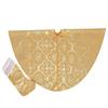 Flash World 36 Inch Large Christmas Tree Skirt Xmas Soft Cover Mat Decor Snowflake Collar Farmhouse Tree Skirt for Holiday Ornaments Party Home Indoor Decorations (Yellow, 36INCH) view 2