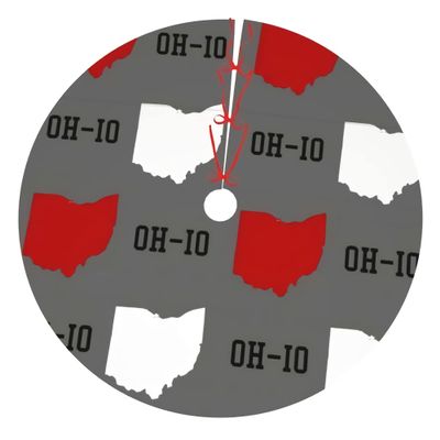 Christmas Tree Skirt Ohio State Gray 30 Inch Plush Xmas Tree Skirt Santa Tree Mat Festive Holiday Party Home New Year House Decorations