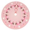 Christmas Tree Skirt Flamingos with Wreaths Pink Christmas 30 Inch Plush Xmas Tree Skirt Santa Tree Mat Festive Holiday Party Home New Year House Decorations view 1