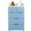 6 Drawer Dresser with Wheels and Lock, Plastic Dresser Storage Cabinet Chest Clothes Storage Modern Bedroom Closet Organizer Fabric Dresser Organizer Storage Dresser for Bedroom ,Office,Closets,Blue view 1