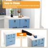 6 Drawer Dresser with Wheels and Lock, Plastic Dresser Storage Cabinet Chest Clothes Storage Modern Bedroom Closet Organizer Fabric Dresser Organizer Storage Dresser for Bedroom ,Office,Closets,Blue view 4
