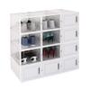 ele ELEOPTION Storage Shoe Box, Foldable 6 Clear and 6 White Sneaker Display Box, Stackable Storage Bins Shoe Container Organizer, 12 Pack - Transparent/White view 1