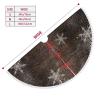 Christmas Tree Skirt Snow Pine Trees Brown Rustic Wood Winter 30 Inch Plush Xmas Tree Skirt Santa Tree Mat Festive Holiday Party Home New Year House Decorations view 3
