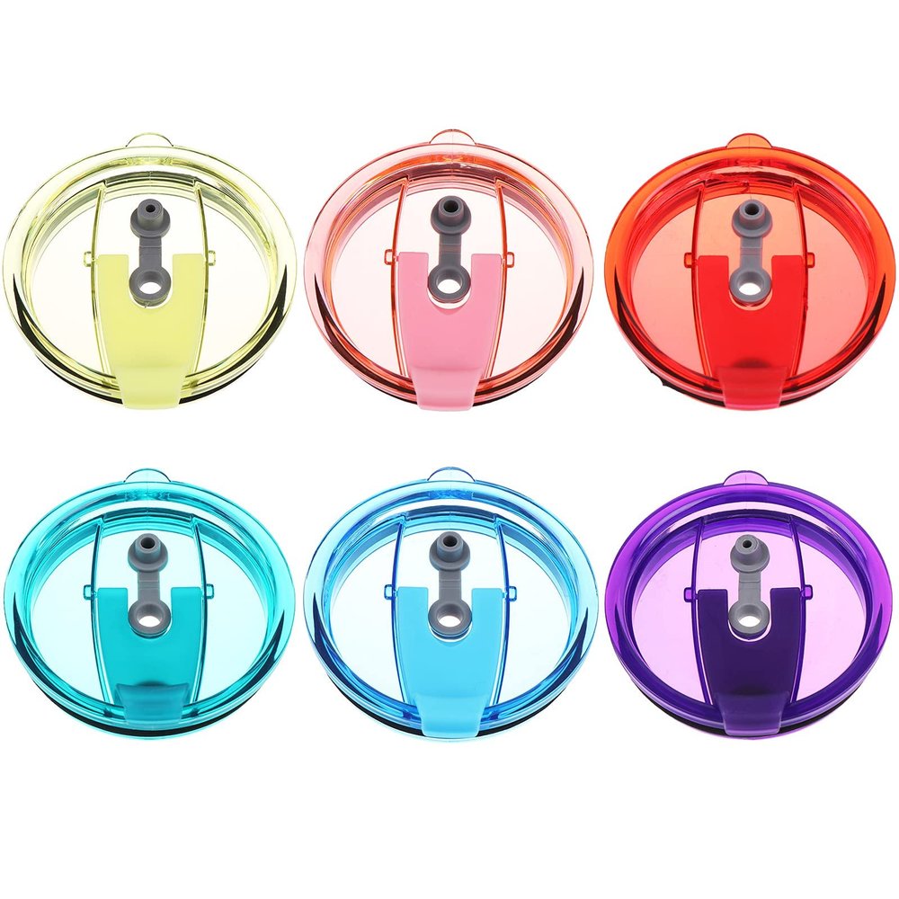 6 Pieces 30 Oz Tumbler Lids Replacement Lids Spill-proof Splash Resistant Lids Covers Plastic Splash Covers for Tumblers Cups Travel Mug Lid Spill Proof Replacement Lid Fits for 30 Oz 6 Colors