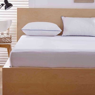 CFYCYHDZHT Ultra-Soft Deep Pocket Hotel Homestay Non Slip Solid Color Mattress Topper,Kids Elderly Bedroom Waterproof Urinary Bed Sheet White 150200+30cm