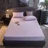 CFYCYHDZHT Bedding Set Cotton Solid Color Terry Cloth Waterproof Mattress Protector Elder Kids Bedroom Urinary Fitted Sheets Light Purple 120cmx200cm view 1