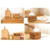 5 Inch Tall Rattan Tissue Box Cover Rectangular with Hinged Top Lid and Bead, Boho Woven Facial Napkin Holder, Decorative Napkin Dispenser Holder Organizer for Dresser Bathroom Dcor, Brown view 3