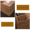 amololo Creative Handmade Square Rattan Tissue Box, Decorative Napkin Holder with 2 Compartments and Lid, Facial Tissue Box Holder Cover for Pen Pencil, Remote Control, Smart Phone, Brown, 8.7 Inch view 3