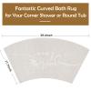 Isandy Stylish Curved Bath Mat for Quadrant Shower Corner Bath Rug for Bathroom, Tub Non-Slip Soft Mats Shaggy, Fluffy, Machine Washable (), Grey view 2