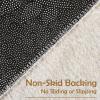 Isandy Stylish Curved Bath Mat for Quadrant Shower Corner Bath Rug for Bathroom, Tub Non-Slip Soft Mats Shaggy, Fluffy, Machine Washable (), Grey view 4