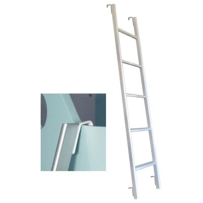 HWLL Bunk Bed Ladder Adjustable RV Bunk Ladder with Hooks, 116cm / 130cm / 140cm / 150cm Tall Metal Step Ladder for Twin Bunk Bed, Dormitory, Home Loft - Load 150kg (Color : White, Size : 130cm/50)