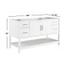 Harrison 60 in. W Vanity Cabinet Only, Modern Solid Pine Wood Construction, Nickel Hardware, Soft-Close Drawers, Adjustable Height Levelers, White view 3