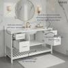 Harrison 60 in. W Vanity Cabinet Only, Modern Solid Pine Wood Construction, Nickel Hardware, Soft-Close Drawers, Adjustable Height Levelers, White view 4