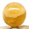 2" Golden Honey Fluorite Sphere Sparkling Natural Mineral Ball UV Reactive Crystal Polished Gemstone - India + Stand view 2