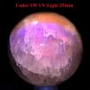 2" Golden Honey Fluorite Sphere Sparkling Natural Mineral Ball UV Reactive Crystal Polished Gemstone - India + Stand view 4
