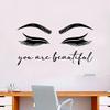 You are Beautiful Wall Decal Home Decor Art Vinyl Sticker Quote Bedroom Teen Inspirational Girls Teen Makeup Make Up Lashes Brows Eyelashes Eyebrows Lipstick Mascara Eyeliner Beauty Cosmetics view 1