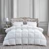 Luxurious California King (Cal King) Size Goose Down Feather Fiber Comforter Duvet Insert, 100% Egyptian Cotton Cover, 80 oz. Fill Weight Comforter (Cal King, White Stripe) view 1