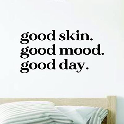 Good Skin Mood Day Wall Decal Home Decor Art Vinyl Sticker Quote Bedroom Teen Inspirational Girls Teen Makeup Make Up Lashes Brows Eyelashes Eyebrows Lipstick Mascara Eyeliner Beauty Skincare