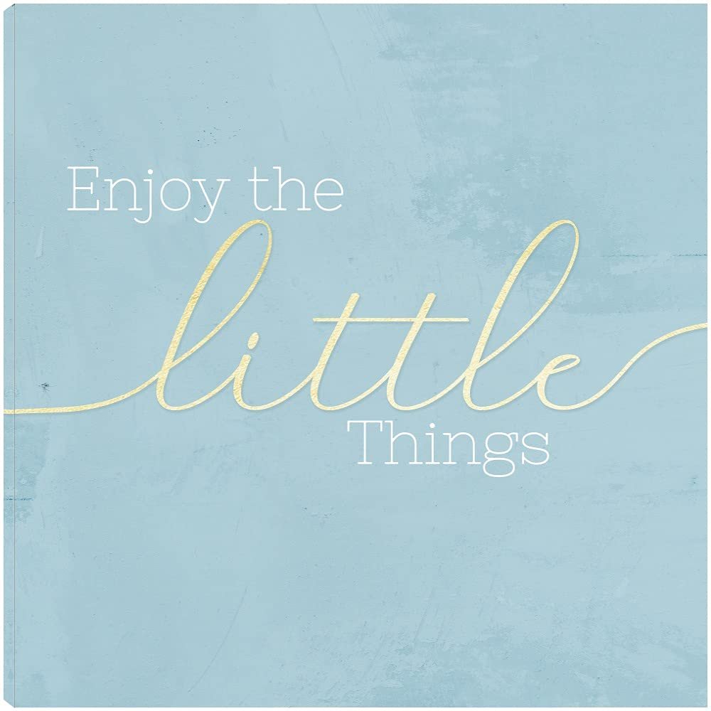 Fine Art Canvas Enjoy the Little Things Canvas Wall Decor by Artist CAD Designs for Living Room, Bedroom, Bathroom, Kitchen, Office, Bar, Dining & Guest Room - Ready to Hang - 18 in x 18 in