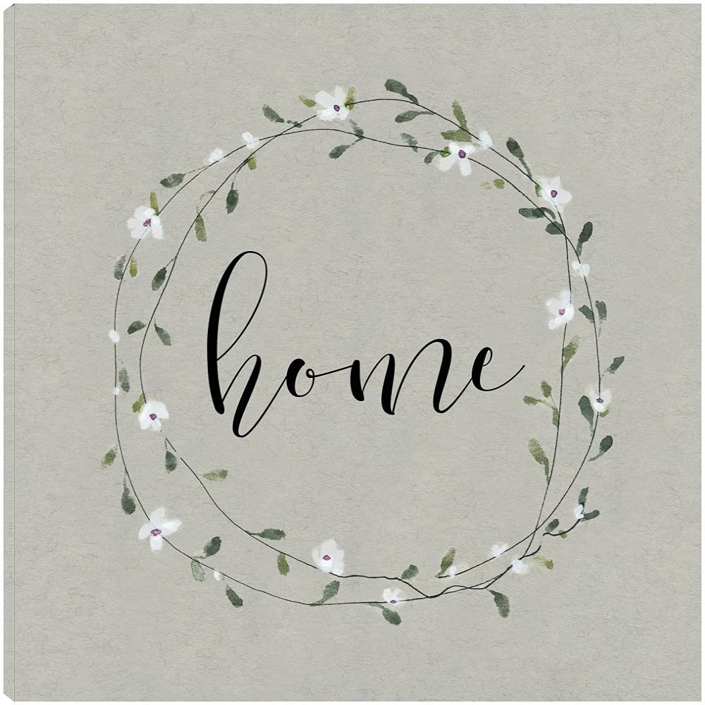 Fine Art Canvas Bouquet of Grace Home Wreath Canvas Wall Decor by Artist Carol Robinson for Living Room, Bedroom, Bathroom, Kitchen, Office, Bar, Dining & Guest Room - Ready to Hang - 18 in x 18 in