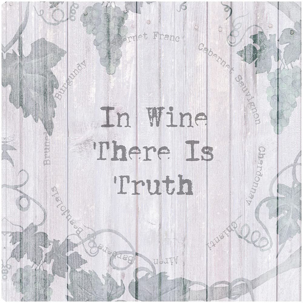 Fine Art Canvas In Wine There Is Truth Canvas Wall Decor by Artist Susan Jill for Living Room, Bedroom, Bathroom, Kitchen, Office, Bar, Dining & Guest Room - Ready to Hang - 18 in x 18 in