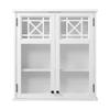 Alaterre Derby 4-Piece Bathroom Storage Set - White, Includes Over Toilet Shelf, Wall-Mounted Cabinet with Glass Doors, Clothes Hamper, and Floor Cabinet, Ideal for Organizing and Decorating view 3
