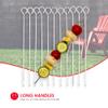 Home Basics 12 Piece Stainless Steel BBQ Skewers | Long Handles | Great for The Grill | Angled Tips for Easy Food Loading | Wide Flat Blades view 3