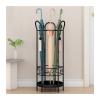 Umbrella Racks Black Iron Umbrella Stand Umbrella Holder, Large Capacity Umbrella Hoder with Hook and Drip Tray-Capacity 12 Umbrellas, Household Commercial Umbrella Basket view 1