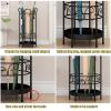 Umbrella Racks Black Iron Umbrella Stand Umbrella Holder, Large Capacity Umbrella Hoder with Hook and Drip Tray-Capacity 12 Umbrellas, Household Commercial Umbrella Basket view 3