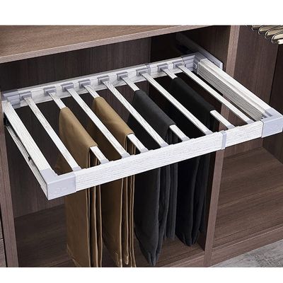 LKP Adjustable Pants Rack, Retractable Wardrobe Hanger Rack, Clothes Organizers for Pants, Removable Closet Storage Rack Rod, Multi Functioning