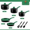 AHEIM Pots and Pans Set, Aluminum Nonstick Cookware Set, Fry Pans, Casserole with Lid, Sauce Pan, and Utensils, 11 Piece Cooking Set (Green) view 3