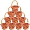 Yardwe Mini Picnic Basket, 10pcs Miniature Rattan Basket Small Woven Tote Flower Girl Baskets Dollhouse Play Scene Ornament for Wedding Party Favors (Coffee) view 1