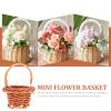 Yardwe Mini Picnic Basket, 10pcs Miniature Rattan Basket Small Woven Tote Flower Girl Baskets Dollhouse Play Scene Ornament for Wedding Party Favors (Coffee) view 2