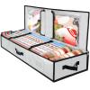 BALEINE Wrapping Paper Storage Organizer, 40" Durable 600D Oxford Fabric Gift Wrap Storage Bag with Flexible Partitions for Ribbon, Holiday Accessories (Gray) view 1
