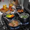 AHEIM Pots and Pans Set, Aluminum Nonstick Cookware Set, Fry Pans, Casserole with Lid, Sauce Pan, and Utensils, 11 Piece Cooking Set (Black) view 4
