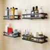 qiuqiu Stainless Steel Wall Mounted Storage Shelf Black Floating Shelf Spice Rack for Kitchen Bathroom with Various Sizes-Black||25cm view 2