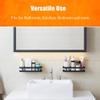 qiuqiu Stainless Steel Wall Mounted Storage Shelf Black Floating Shelf Spice Rack for Kitchen Bathroom with Various Sizes-Black||25cm view 4