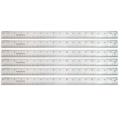 The Pencil Grip 18-inch Stainless Steel Ruler, Pack of 6 (TPG158-6)