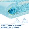 SINWEEK 3 Inch Mattress Topper 5-Zone Memory Foam Mattress Topper Pressure Relieve Soft Mattress Pad, CertiPUR-US Certified, Twin Size Blue view 2
