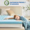 SINWEEK 3 Inch Mattress Topper 5-Zone Memory Foam Mattress Topper Pressure Relieve Soft Mattress Pad, CertiPUR-US Certified, Twin Size Blue view 4