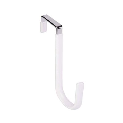 HJHIWE Wreath Hanger Wreath Holder, 2 Pack Wreath Hooks for Door, Metal Hook Over The Door for Hanging Hats, Coats, Wreaths and Decor (5 Inch, PP Housing), White, Medium