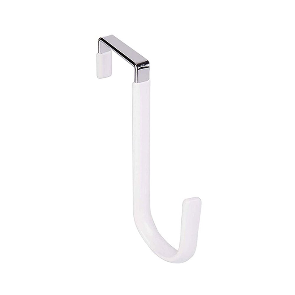 HJHIWE Wreath Hanger Wreath Holder, 2 Pack Wreath Hooks for Door, Metal Hook Over The Door for Hanging Hats, Coats, Wreaths and Decor (5 Inch, PP Housing), White, Medium