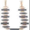 ASCA A-15742-063W Object Wood Bead Garland, Gray White view 1