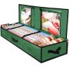 BALEINE Wrapping Paper Storage Organizer, 40" Durable 600D Oxford Fabric Gift Wrap Storage Bag with Flexible Partitions for Ribbon, Holiday Accessories (Green) view 1