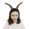 IPENNY Halloween Horns Headdress,Double Horn and Cow Head Skull Hoop Cosplay Fancy Dress Photo Props Hair Accessory for Christmas Halloween Easter Decoration Dance Party view 4