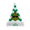 Ruz Dr Seuss How The Grinch Stole Christmas Hat, 16" Santa Hat with Stripe, Holiday Party Costume or Home Decoration, Green view 1